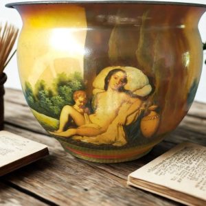 A1008 -  Ornate Enamel Brass  Vessel