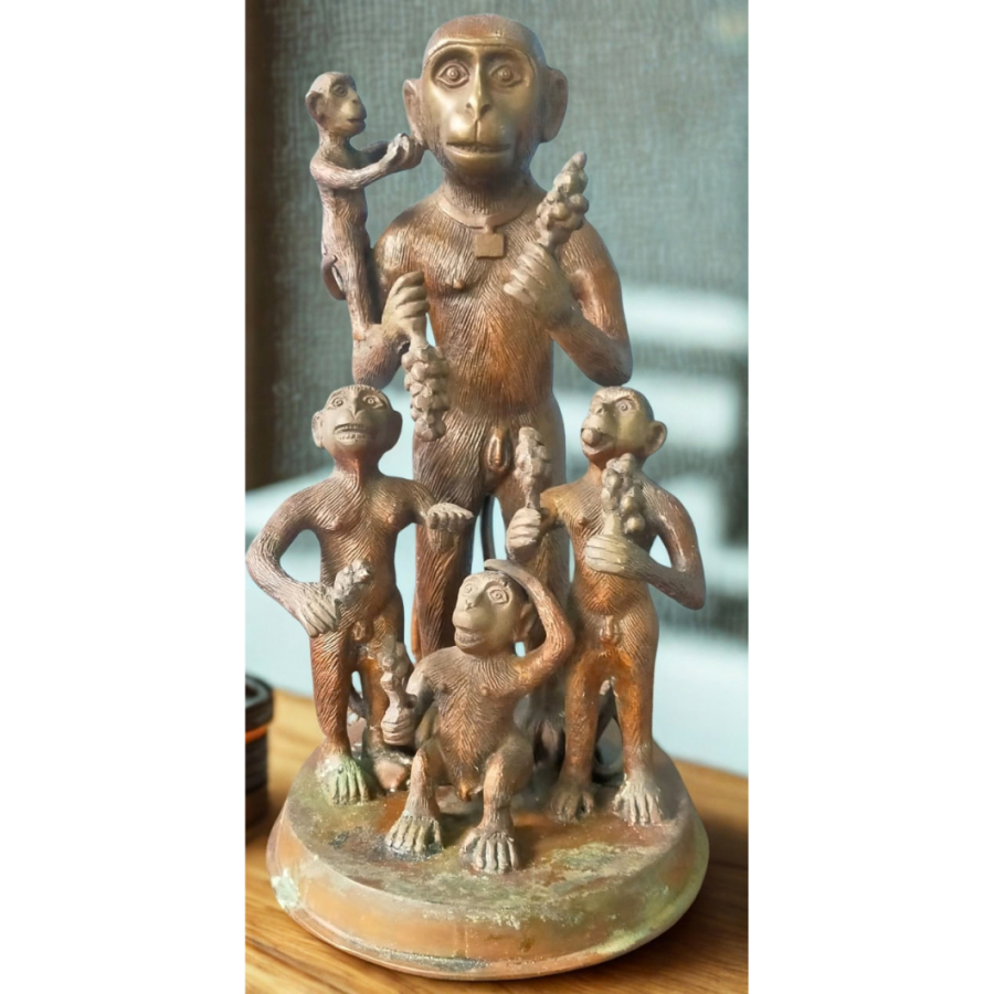 A1027 - Bronze Monkey Family Statue